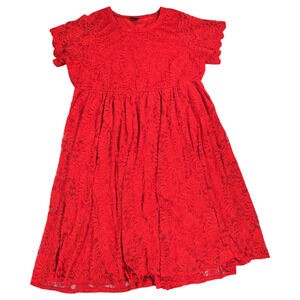 Torrid Wom 2X 18/20 Red Empire Midi Lace Fit Flare Dress Holiday Valentines EUC
